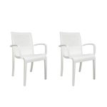 Cello Ecstasy Chair Set Pack of 2 – White | Strong and Durable | Easy to Clean | Chair for Living Room, Bed Room, Kitchen, Office Room, Outdoor | 3 Years Warranty
