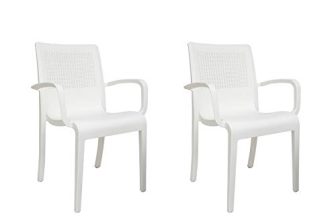 Cello Ecstasy Chair Set Pack of 2 – White | Strong and Durable | Easy to Clean | Chair for Living Room, Bed Room, Kitchen, Office Room, Outdoor | 3 Years Warranty