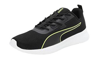 Puma Mens Walk Max Black-White-Lime Squeeze Running Shoe – 6UK (37851402)