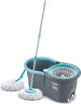 Prestige Alpha with 2 Microfiber heads 360 Degree Spinner Mop Set(Grey, Blue)