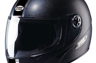 Studds Chrome Eco Full Face Helmet- Black (L), Motorcycling