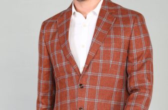 PARK AVENUE Checkered Single Breasted Formal Men Blazer(Orange)