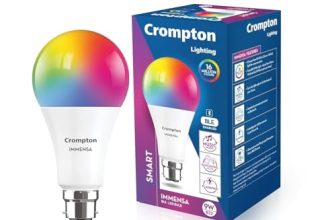 Crompton Immensa 9W Bluetooth Enabled Smart Bulb B22 | 16 million Colours | White Tunable (Warm, Neutral & Cool White) & Dimmable | App-Control |Music Sync|Perfect light for all occasions|Pack of 1
