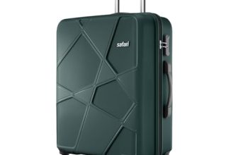 Safari Pentagon Pro Check-in Trolley Bag, Hard Case Polypropylene, 360º Wheeling Luggage with 8 Wheels Spinner for Men & Women, Travel Bag, Suitcase for Travel, Dusk Green, Large Size, 75 Cm