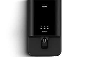 Havells Aquas Lite Water Purifier, UV + UF Purification, 4-stages, 7L Storage, Ideal for Municipal Water, Significant water savings, BIS Approved, Black