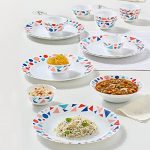 Larah by Borosil Silk Series Opalware Dinner Set | 19 Pieces for Family of 6 | Microwave & Dishwasher Safe | Bone-Ash Free | Crockery Set for Dining & Gifting | Plates & Bowls (Speckle)