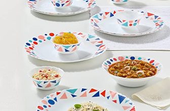 Larah by Borosil Silk Series Opalware Dinner Set | 19 Pieces for Family of 6 | Microwave & Dishwasher Safe | Bone-Ash Free | Crockery Set for Dining & Gifting | Plates & Bowls (Speckle)