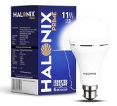 Halonix 11W Rechargeable Emergency Light B22D Inverter LED Bulb for Power Cuts, Backup Upto 4Hrs, Cool Day Light, Pack Of 1
