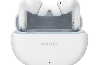 Philips TAT1269 Bluetooth Truly Wireless in Ear Earbuds with mic, 13mm Drivers, BT 5.4, 40H Playtime, IPX5, Fast Charging, Touch Controls, Voice Assistant, Mono Mode, LED Indicator (Bright White)