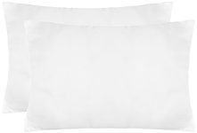 Amazon Brand – Solimo Polyester Microfibre Solid 2-Piece Ultra-Soft Bed Pillow Set, Standard Size, White, 40 X 60 Cm, 120 TC