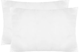 Amazon Brand – Solimo Polyester Microfibre Solid 2-Piece Ultra-Soft Bed Pillow Set, Standard Size, White, 40 X 60 Cm, 120 TC