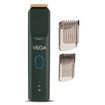 Vega SmartOne S3 Beard Trimmer for Men with AI SmartTrim Technology, USB Type C, Titanium Blade,160 mins Runtime, IPX7 Waterproof & 40 Length Settings, Shaving Machine, Travel Lock, Green, (VHTH-36)