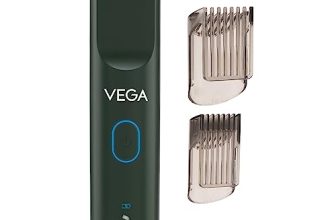 Vega SmartOne S3 Beard Trimmer for Men with AI SmartTrim Technology, USB Type C, Titanium Blade,160 mins Runtime, IPX7 Waterproof & 40 Length Settings, Shaving Machine, Travel Lock, Green, (VHTH-36)
