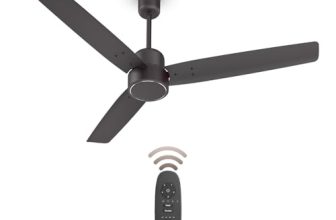 Havells FAB BLDC Ceiling Fan 1200mm, 380 RPM, Savings upto 65%, Reverse Rotation, 4 Modes (Boost, Sleep, Breeze, Mop), Low Wattage 30W, Low Noise, Air Flow:225 CMM, 3 Year Warranty, Smoke Brown