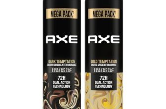 Axe Dark Temptation Men’s Deodorant + Axe Gold Temptation Long Lasting Deodorant Bodyspray For Men, With An Irresistible Scent 215ml, Pack of 2
