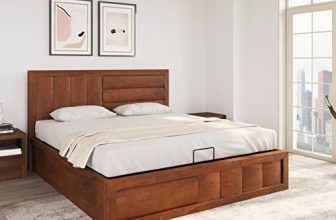 @home By Nilkamal Gladiator King Bed with Hydraulic Storage (Brown)