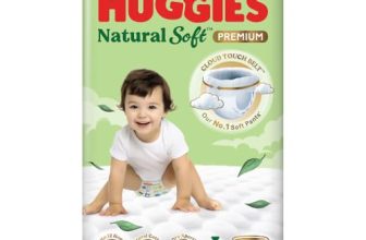 Huggies Natural Soft Premium Baby Diaper Pants, Our No.1 Soft Pants, Large (L) Size (9-14 Kgs), Pack of 50 diapers | Cloud Softness All over with India’s 1st Cloud Touch BeltTM