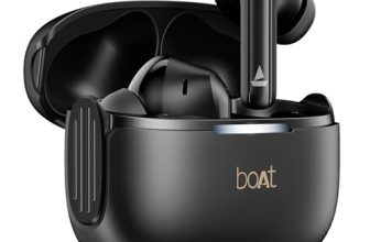 Boat Airdopes 219, 4Mics ENx, 40H Battery, Best in Segment for Calling, Stream Ad Free Music via App Support, Bluetooth Earbuds, TWS Ear Buds Wireless Earphones with mic (Carbon Black)