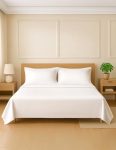 Symbol Premium 100% Pure Cotton Soft Bedsheet for Double Bed – King Size (108×108 inches) with 2 Pillow Covers (27×17 inches) | 400 Threadcount