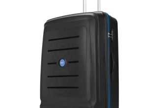 VIP Corsa Check-in 75 Cm (Large) 8 Wheels Trolley Bags for Travel, Hard Case Lightweight Bag with Combination Lock, Tough Suitcase for Travel (Black)