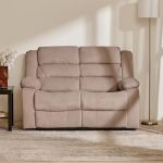 Home Centre 2 Seater Cairo Fabric Recliner| Fabric Recliner| (Beige) |2 Year Warranty