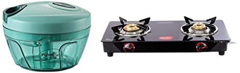 Pigeon 2 Burner Gas Stove & Chopper Combo – Alloy Steel