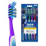 Oral-B Criss Cross Gum Care Soft Toothbrush For Adults, Soft Bristles, Healthier Gums, Multicolour Tooth Brush Set, Oral B Dentist Recommended Brand (Family Pack of 4)