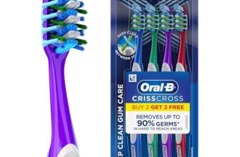 Oral-B Criss Cross Gum Care Soft Toothbrush For Adults, Soft Bristles, Healthier Gums, Multicolour Tooth Brush Set, Oral B Dentist Recommended Brand (Family Pack of 4)