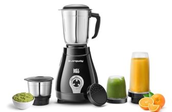 Longway Mix Pro 550 Watt Mixer Grinder with 4 Jars for Grinding, Mixing, Blending, Juicing with Powerful Motor (Black & Gray,4 Jars)