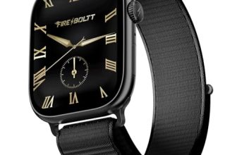 Fire-Boltt Ninja X Ring Smart Watch with 1.96” Always-On Display, Bluetooth Calling, Wireless Charging, AI Voice Assistant, 500+ Watch Faces, Health Suite, Smart Watch for Man & Woman – Black N