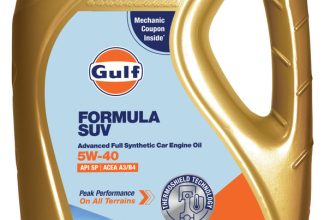 Gulf FORMULA SUV 5W40 API SP, ACEA A3/B4|75% Superior Wear Protection|4 Wheeler Passenger Car Advanced Full-Synthetic Engine Oil(3.5 L)