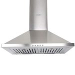 Glen 60 cm 1000 m³/hr Baffle Filter Kitchen Chimney |Pyramid Shaped |(Hood Aqua SS, Push Buttons Control,Silver)