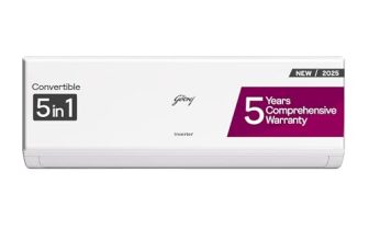 Godrej 1 Ton 3 Star, 5 Years Comprehensive Warranty, AI Powered, 5-In-1 Convertible Cooling, Inverter Split AC (Copper, Model, Heavy duty cooling at 52 °C, AC1T EI 12PINV3R32 WYQ 3S, White)