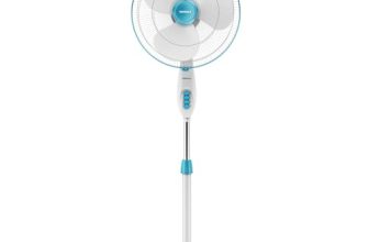 Havells Gatik Pro 400mm Pedestal Fan| 120 Ribs Guard for Safety| Smooth Oscillation| Heavy Base| ISI Marked | 2 Year Warranty | Blue