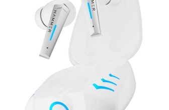 HAMMER Arcade True Wirelss Gaming Earbuds with RGB Lights, 50ms Low Latency, Type-C Charging, IPX5, Deep Bass, 20H Playtime, Bluetooth v5.3, Made in India (White)