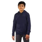 CRAZYON Unisex Fleece Hoody T-Shirts Navy P(1) (8-9 Years, Plain)