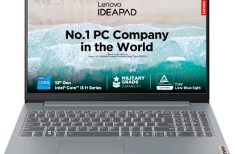 Lenovo IdeaPad Slim 3 Intel Core i5 12th Gen 12450H – (8 GB/512 GB SSD/Windows 11 Home) 15IAH8 Thin and Light Laptop(15.6 Inch, Arctic Grey, 1.62 Kg, With MS Office)