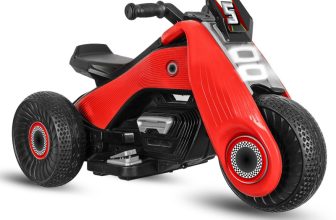 Miss & Chief Ninja Ride-on with Lights & Music, Battery Operated, Electric Superbike Bike Battery Operated Ride On(Red)