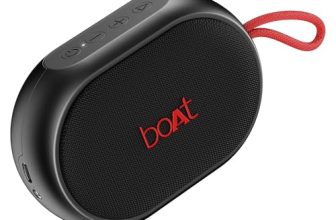 Boat Stone 110 Bluetooth Speaker with 3W Signature Sound, Up to 15Hrs Playback, Built-in Mic, TWS Feature, Bluetooth v5.4, AUX Port, Voice Assistant & IPX4 (Raging Black)