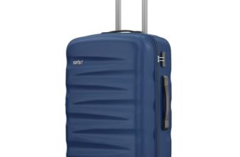 Safari Jupiter 8 Wheels 65cm Medium Checkin Trolley Bag Hard case Polycarbonate 360 Degree Wheeling System Luggage, Travel Bag, Suitcase for Travel, Trolley Bags for Travel, Graphite Blue