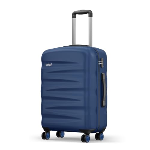 Safari Jupiter 8 Wheels 65cm Medium Checkin Trolley Bag Hard case Polycarbonate 360 Degree Wheeling System Luggage, Travel Bag, Suitcase for Travel, Trolley Bags for Travel, Graphite Blue