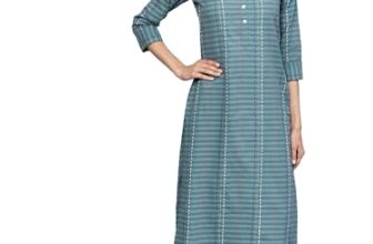 Libas Women’s Pure Cotton Striped Straight Kurta (8013MJ_Grey