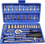 KHANSAHEB 46 in 1 Tool Kit Car Repair Tools Set Socket Set (Pack of 46) Combination Combination Screwdriver Set(Pack of 46)