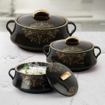 cello Midas (500+1000+1500) Pack of 3 Thermoware Casserole Set(500 ml, 1000 ml, 1500 ml)