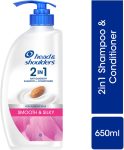 HEAD & SHOULDERS Smooth and Silky 2-in-1 Anti-Dandruff Shampoo + Conditioner for Dry, Frizzy Hair(650 ml)