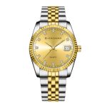 Giordano Analog Watch for Men with Dual-Tone Stainless Steel Strap, Quartz Movement, Date Window, Diamond-Style Indices
