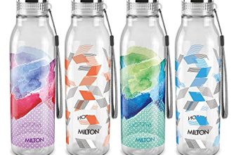 MILTON Helix 1000 Pet Water Bottle 1 Litre Each BPA Free, Leak Proof, Office Bottle Home Kitchen Travel Bottle, Set of 4, Assorted