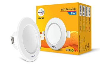 wipro Garnet 8W Round Downlight Junction Box |Blue | Glare-Free Design | Recessed Downlighter For False Ceiling | Cutout ~ 3 Inch | Pack Of 1