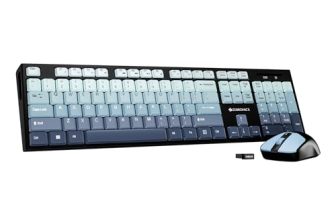 Zebronics Wireless Keyboard & Mouse Combo, 104 UV-Printed Keys, ₹ Key, 12 Multimedia Keys, Retractable Stand, 4 Button Mouse, 1600 DPI, High Precision, USB Nano Receiver (Companion 304, Green)
