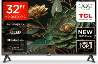 TCL V4C 80.04 cm (32 inch) QLED HD Ready Smart Google TV with 100% Color Volume Plus | 16W Dolby Audio | Google Assitant | Chromecast built-in | Slim Design(32V4C)